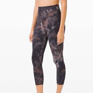 New Lululemon Align HR Crop 23" Diamond Dye Graphite Grey Pink Pastel Size 4